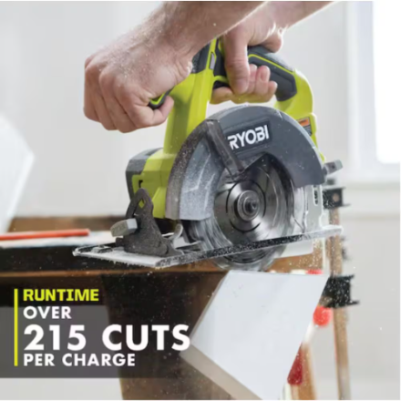 RYOBI 18V ONE+ Lithium-Ion Cordless 5-1/2-inch Circular Saw Kit with 4.0 Ah Battery and Charger
