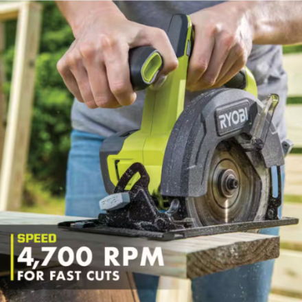 RYOBI 18V ONE+ Lithium-Ion Cordless 5-1/2-inch Circular Saw Kit with 4.0 Ah Battery and Charger