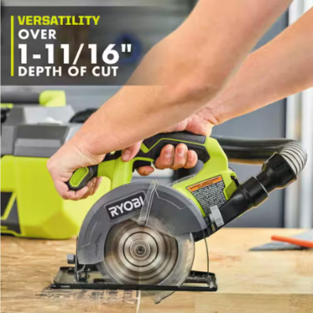 RYOBI 18V ONE+ Lithium-Ion Cordless 5-1/2-inch Circular Saw Kit with 4.0 Ah Battery and Charger