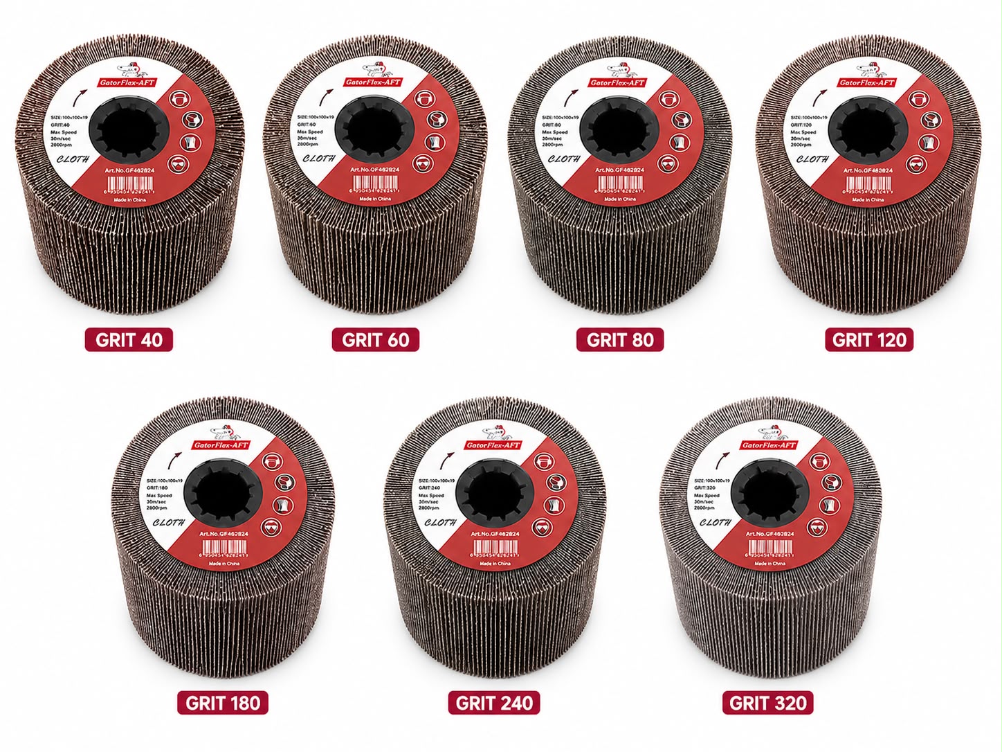 Gator Flex - AFT Aluminum Oxide Flap Wheel – 120 x 100 x 19 mm