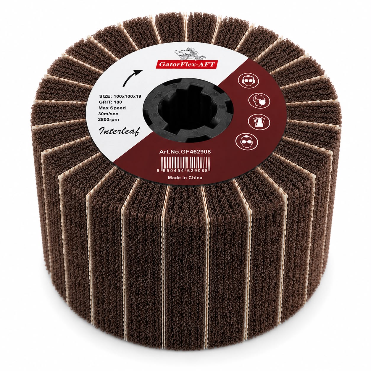 Gator Flex - AFT Aluminum Oxide Interleaf Flap Wheel (Dark Brown) (Non-Woven Abrasives Drum Combi) – 120 x 100 x 19 mm