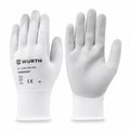 WÜRTH PU Coated Work Gloves – Baby Blue & White Safety Gloves 5 pcs