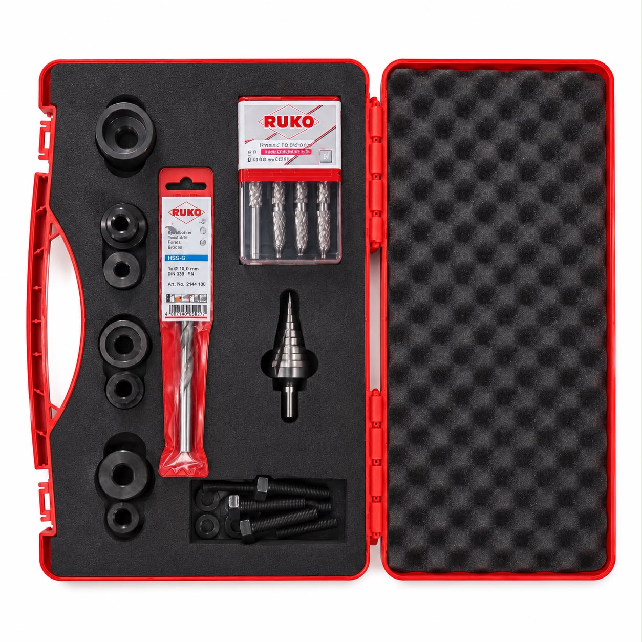 RUKU Professional Sheet Metal Hole Punch & Deburring Tool Kit – Complete Installation Set