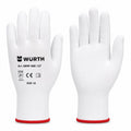 WÜRTH Seamless White Knit Work Gloves – Lightweight Breathable Safety Gloves for General Handling 10 pcs