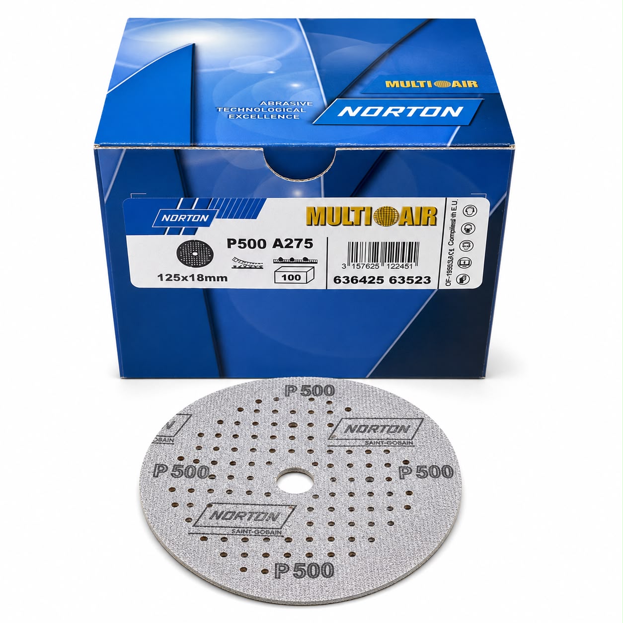 NORTON Aluminum Oxide Velcro Sanding Disc Multi Air – 5 inch