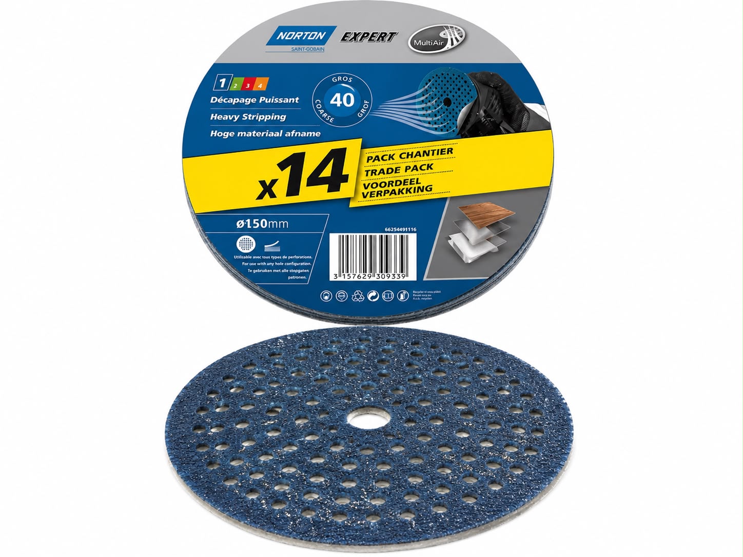 Velcro disc 6 inch grit 40 Multi air