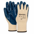 WÜRTH Blue Nitrile Coated Work Gloves – Heavy-Duty Grip Safety Gloves 5pcs