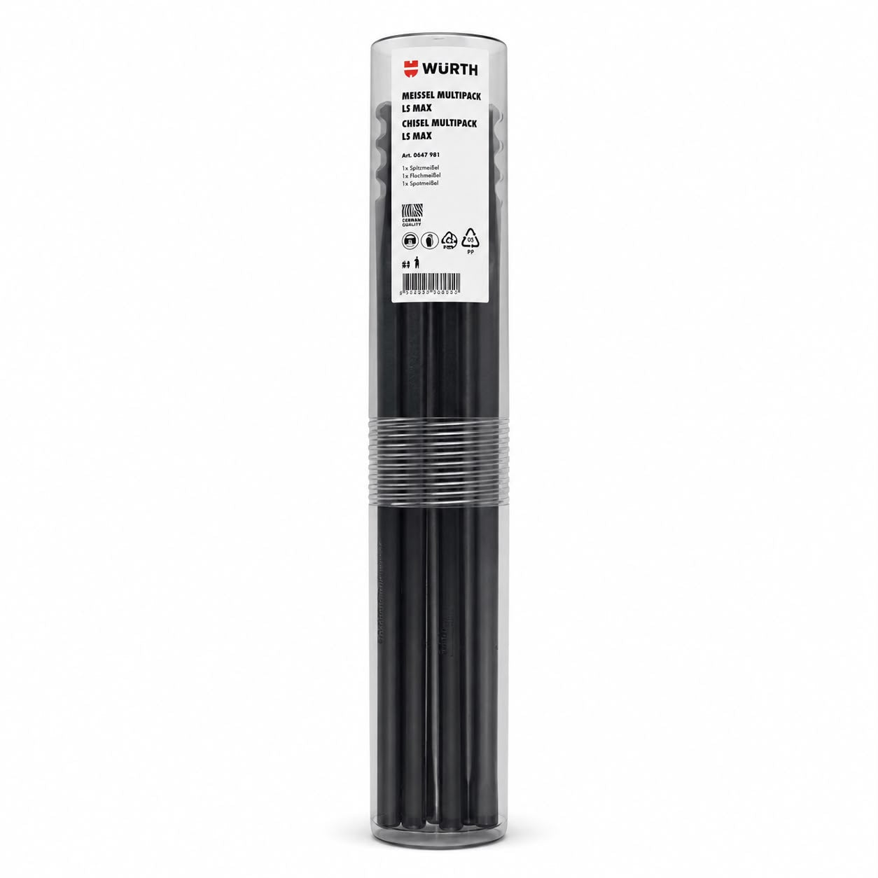 WÜRTH SDS Max Chisel Set – 3-Piece Professional Demolition Bit Kit for 1 set