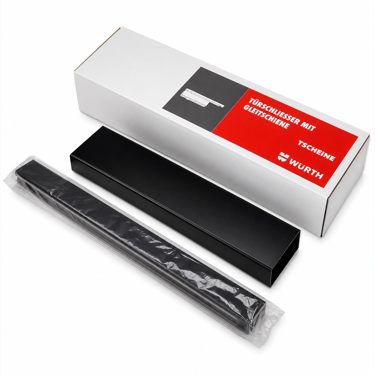 WÜRTH Surface-Mounted Door Closer with Slide Rail – Adjustable Soft Close 4 pcs
