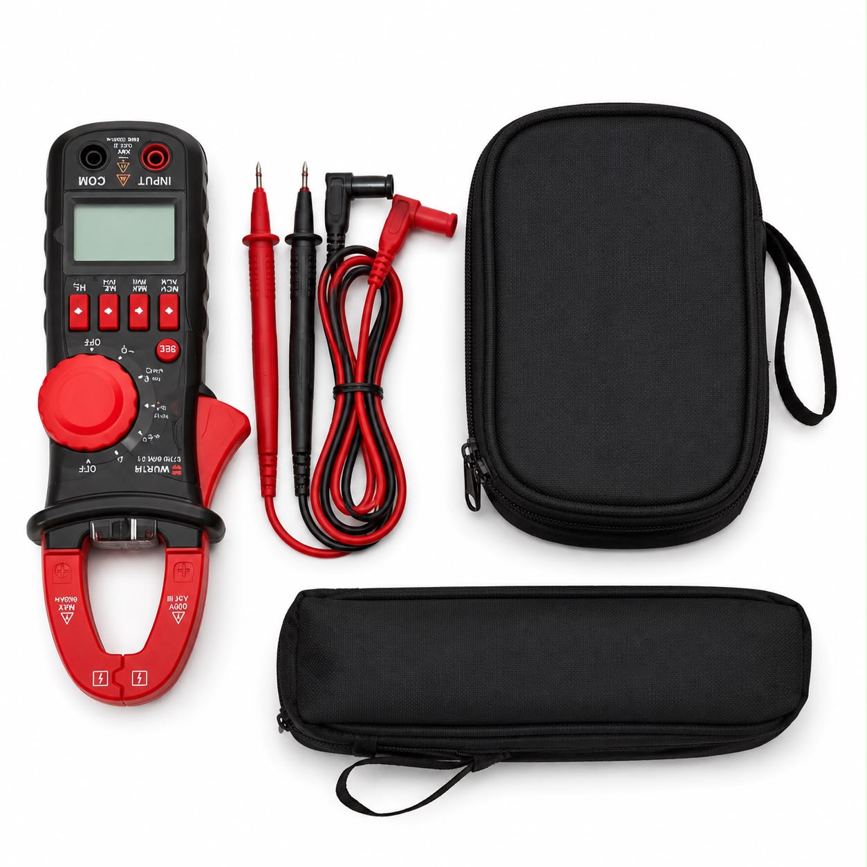 WÜRTH True RMS Digital Clamp Multimeter – 600A AC/DC with Test Leads & Carrying Case 2 pcs