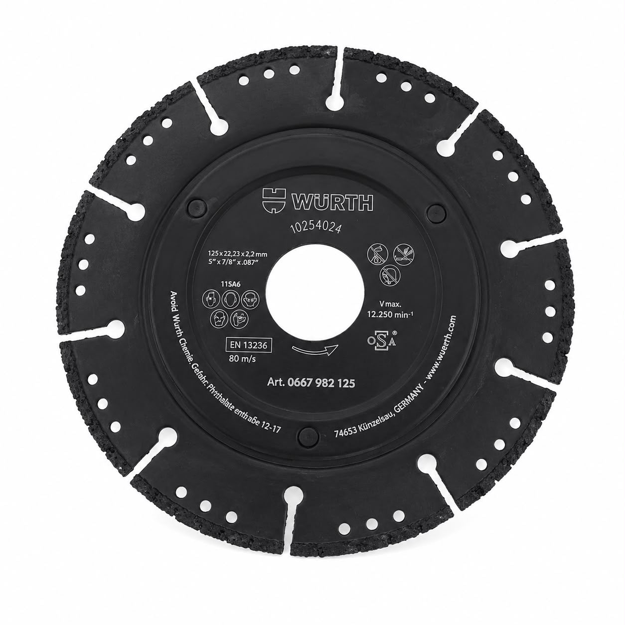 WÜRTH Vacuum Brazed Diamond Multi-Material Cutting Blade 125 × 22.23 mm 2 pcs
