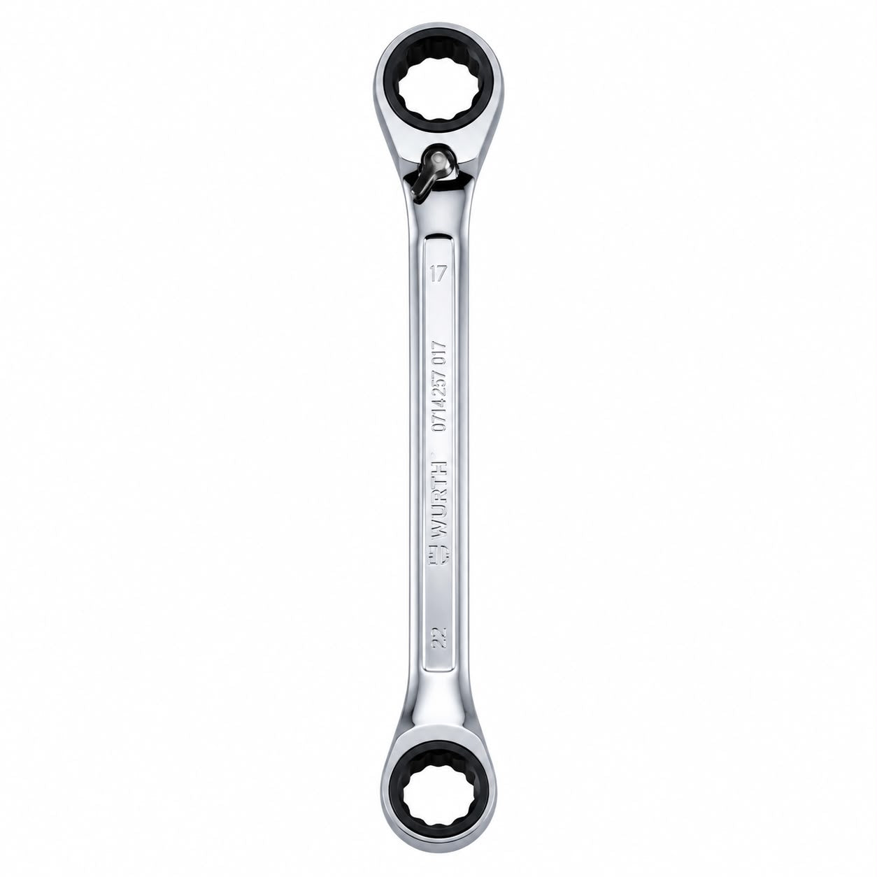 Würth 17 × 19 mm Reversible Ratcheting Box-End Wrench – Chrome Vanadium Professional Gear Wrench 1 pcs