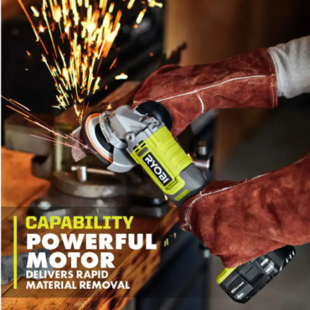 RYOBI 18V ONE+ Lithium-Ion Cordless 4-1/2 -Inch Angle Grinder (Tool-Only)