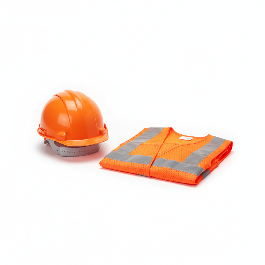 Safety Hard Hat and Vest Combo